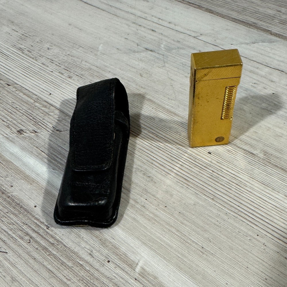 Dunhill Gold Plated Lighter W/ Case