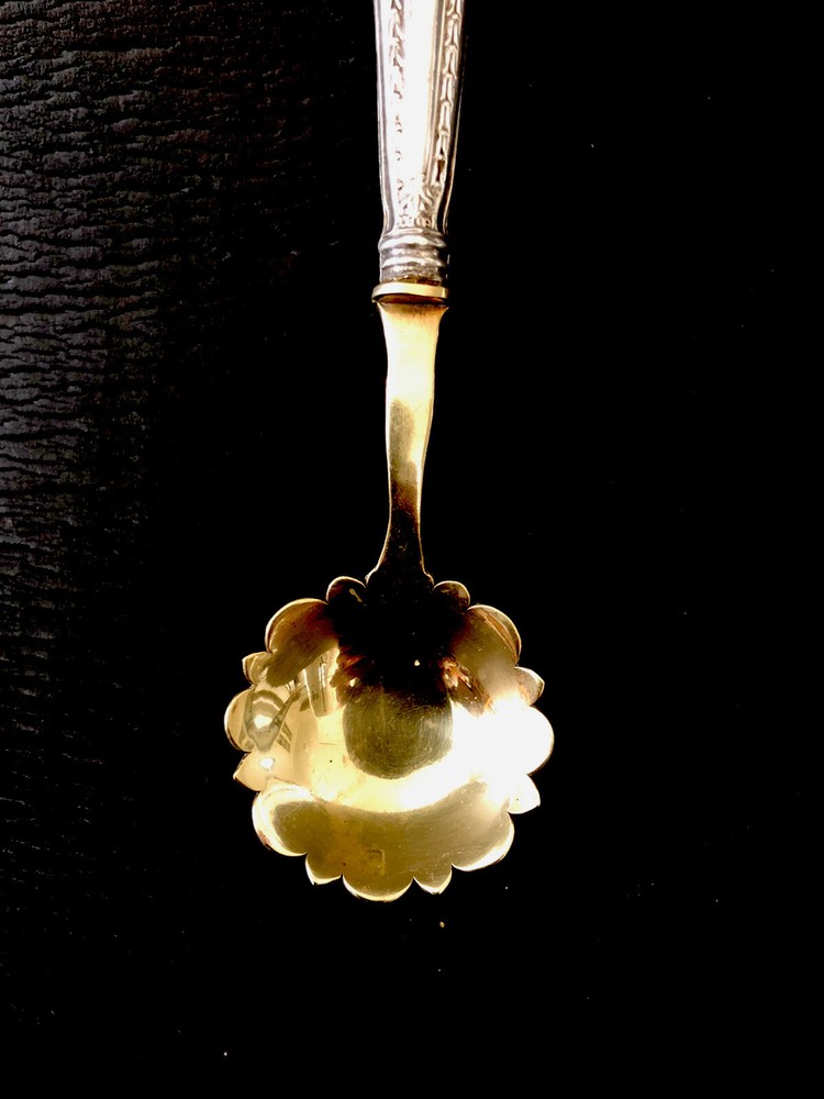 Antique Continental 800 Silver Handle Small Serving Desert Spoon