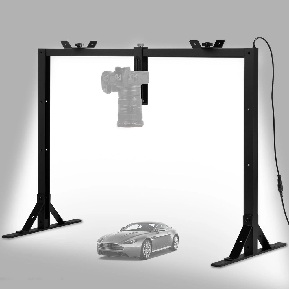 Overhead Camera Mount with Light LED 5600K Continuous -Top-Down Shooting Stand