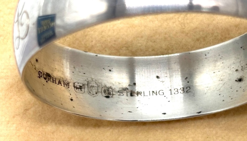 Gorham 1332 Sterling Silver Napkin Ring - Pair - Deco Design