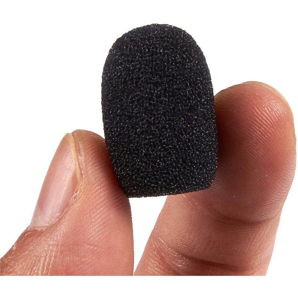 24 Pack Mini Foam Windscreen for Headset Microphone Black