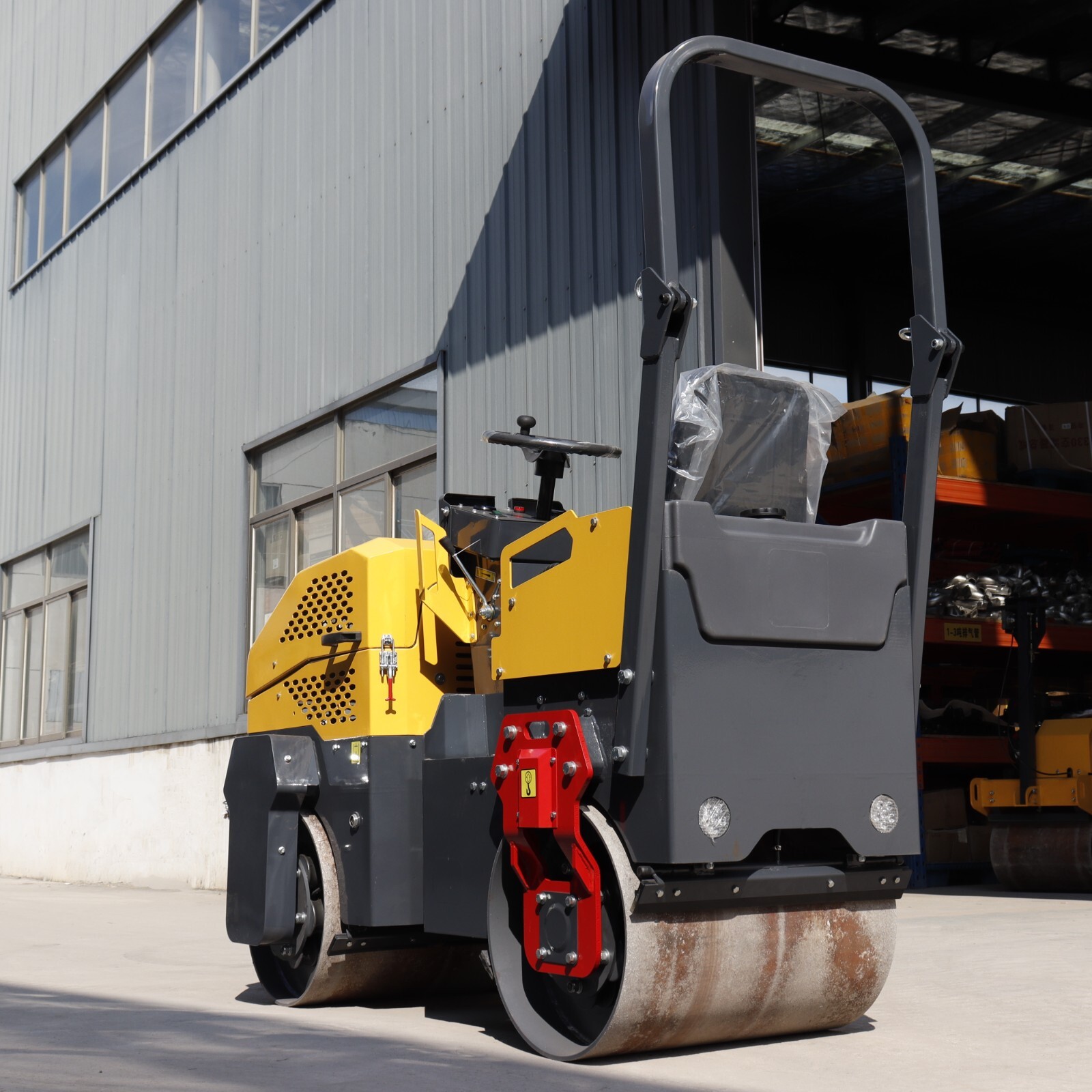 Petrol Engine Soil Asphalt Double Drum 1ton Roller Road Roller Compactor