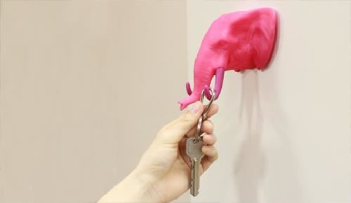 Hunting Trophy Light Pink Elephant LED Light Sensor & Hook Mount