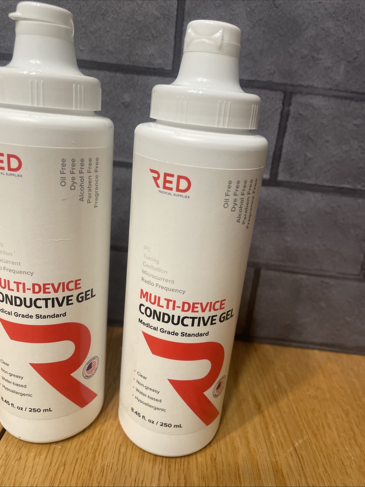 2X RED MULTI-DEVICE Conductive GEL, Clear, Water Based, Hypoallergenic 250ml