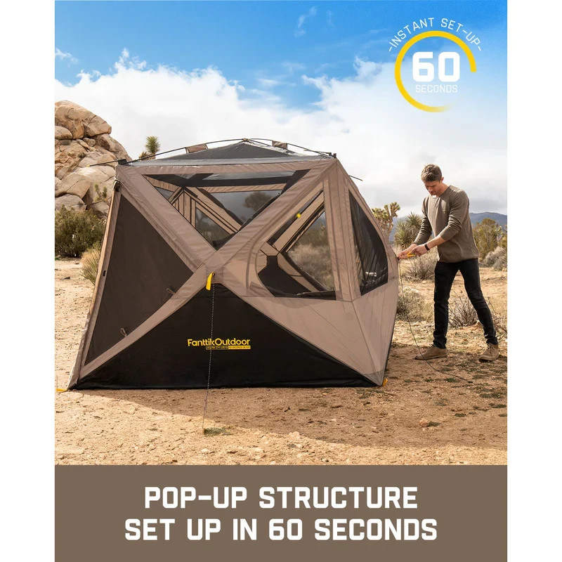 FanttikOutdoor Alpha C4 Ultra Instant Cabin Tent 4 Person Pop Up