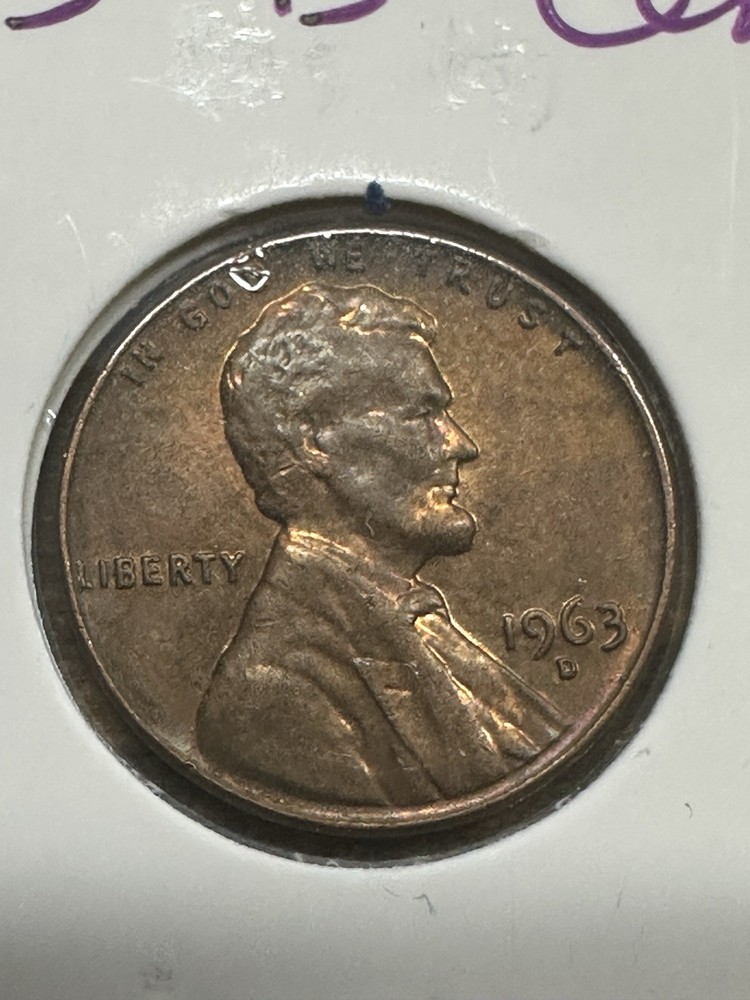 1963-D 1C RD Lincoln Cent (1963-3)