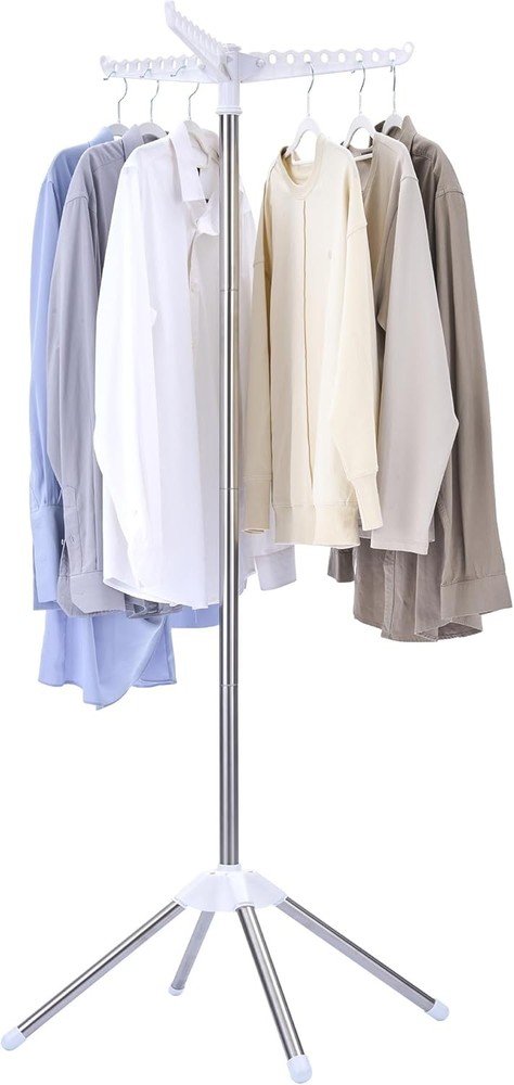 Clothes Drying Rack Foldable, 59 inch Tripod Laundry Drying Rack Indoor with Rot