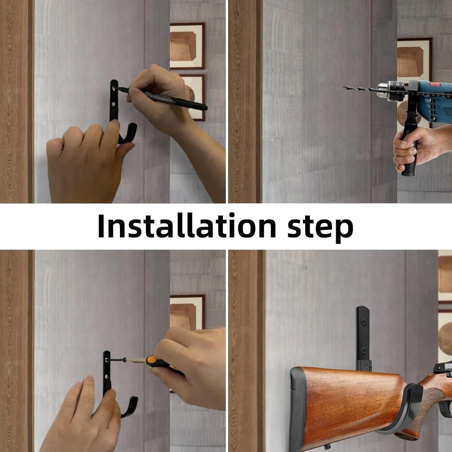 34 Pack Gun Rack Wall Mount, Gun Rack Bulk for Wall, Horizontal Met...