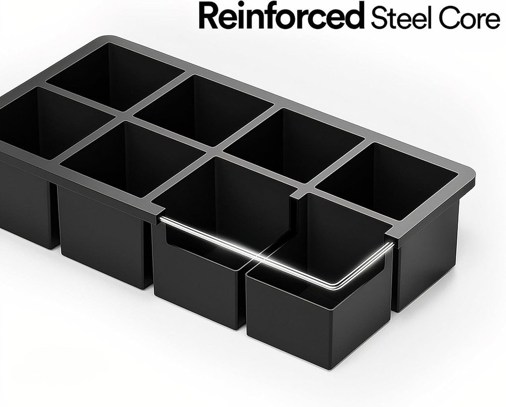 Large Silicone Ice Cube Trays - 2 Pack