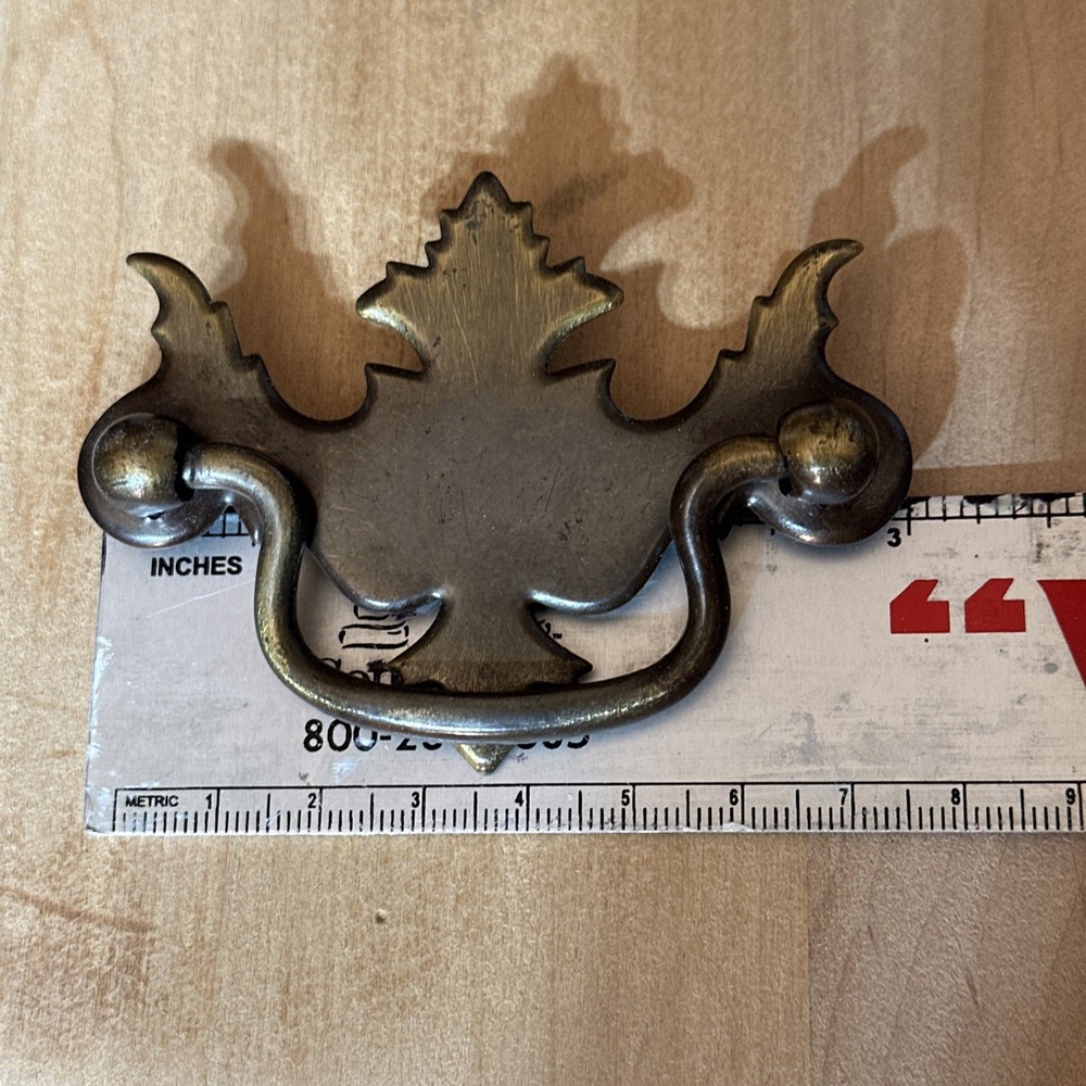 Vintage Chippendale Brass Colonial Style Drawer Pull 2.5” Centers