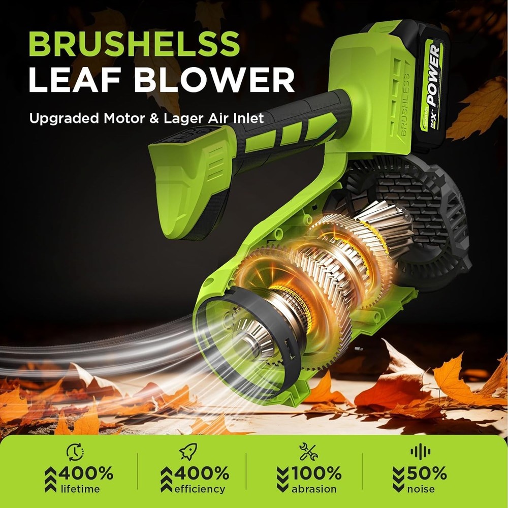 Versatile Handheld Leaf Blower: 580 CFM & Fast Charging for -Round Use