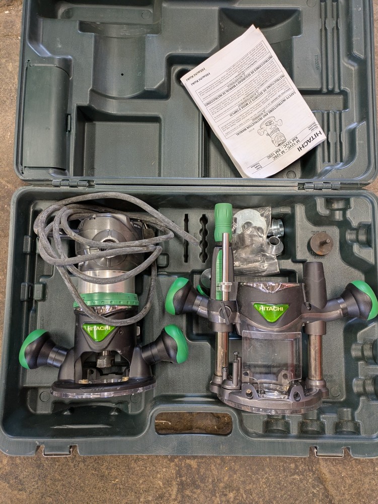 HITACHI M12VC 1/2” VARIABLE SPEED FIXED BASE ROUTER W/PLUNG & CASE