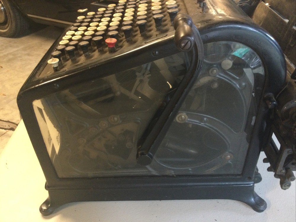 Antique No.1 Burroughs Beveled Glass Adding Machine