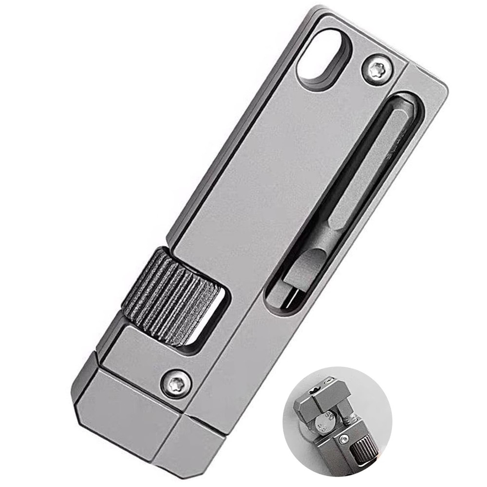 Titanium Keychain Wrench – Mini EDC Adjustable Spanner with Screwdriver, Pock...