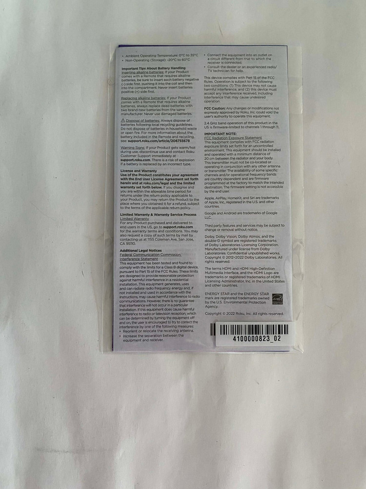 Roku Express Quick Start Guide Booklet/pamplet NEW