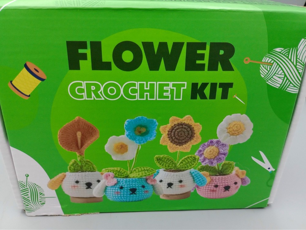 Beginner Crochet Kit: Flower Potted Project with Video Tutorials and Accessories