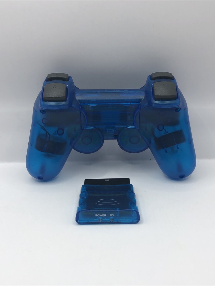 PlayStation 2 PS2 Wireless Controller Blue Third Party Tested Works