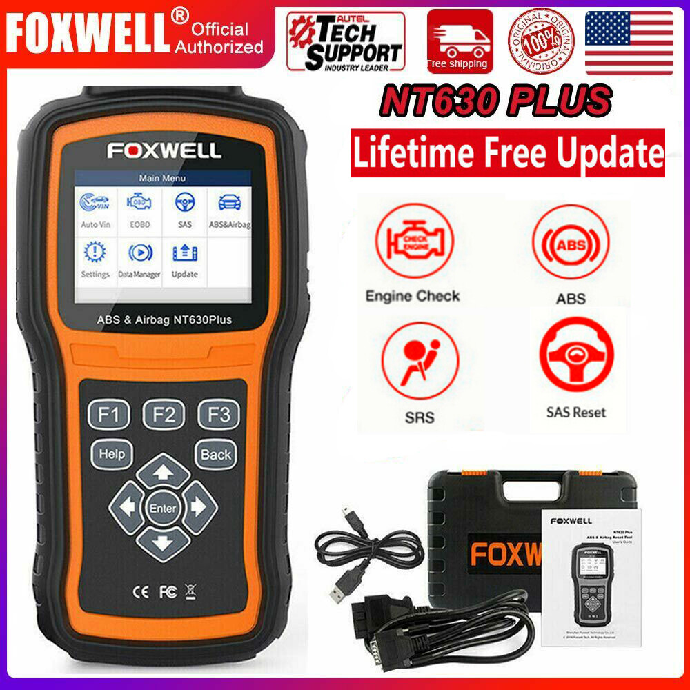 Foxwell NT630 PLUS OBD2 Scanner Code Reader Diagnostic Tool ABS Bleeding SAS SRS