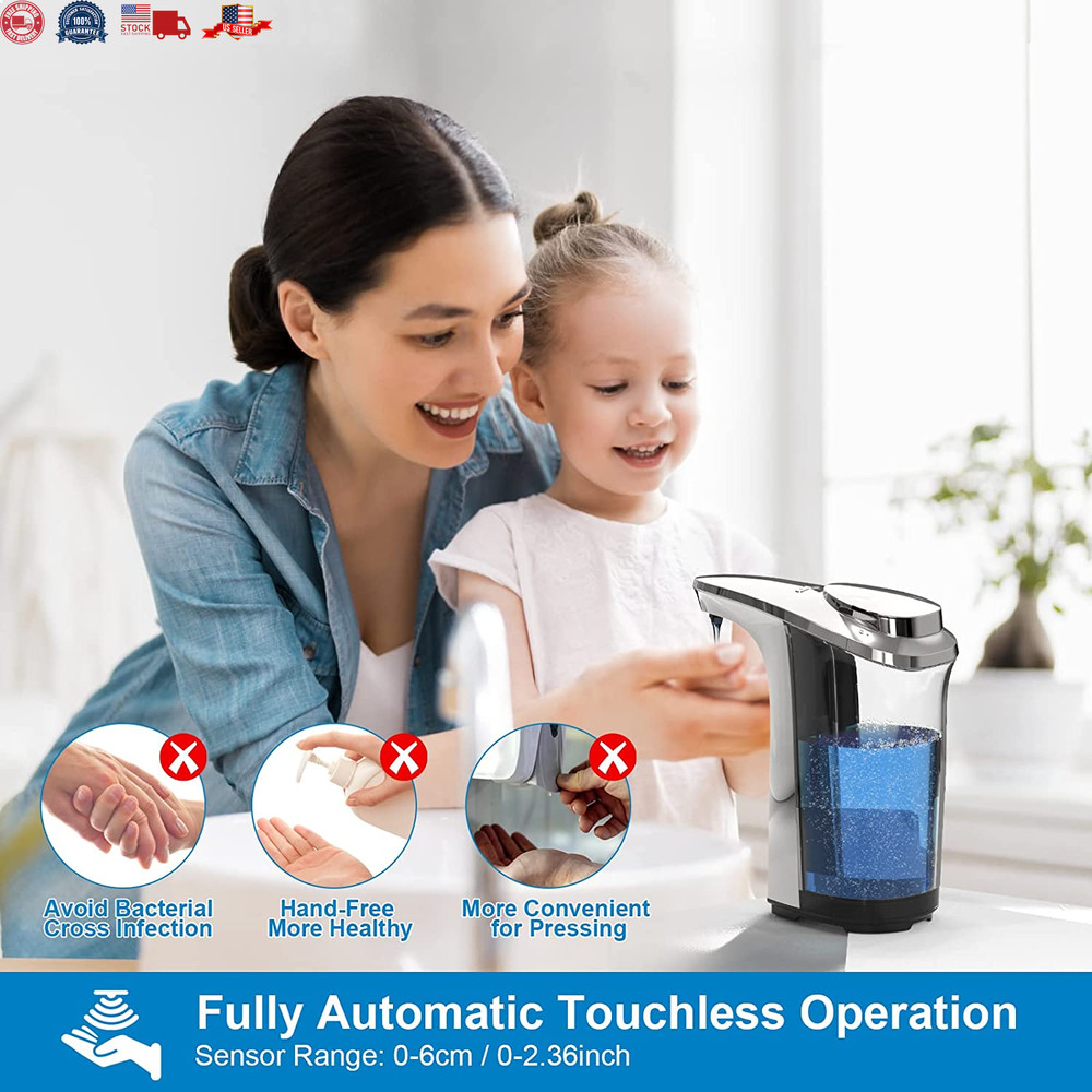 Touchless 17oz Automatic Soap Dispenser with Upgraded Infrared Sensor for Kitche