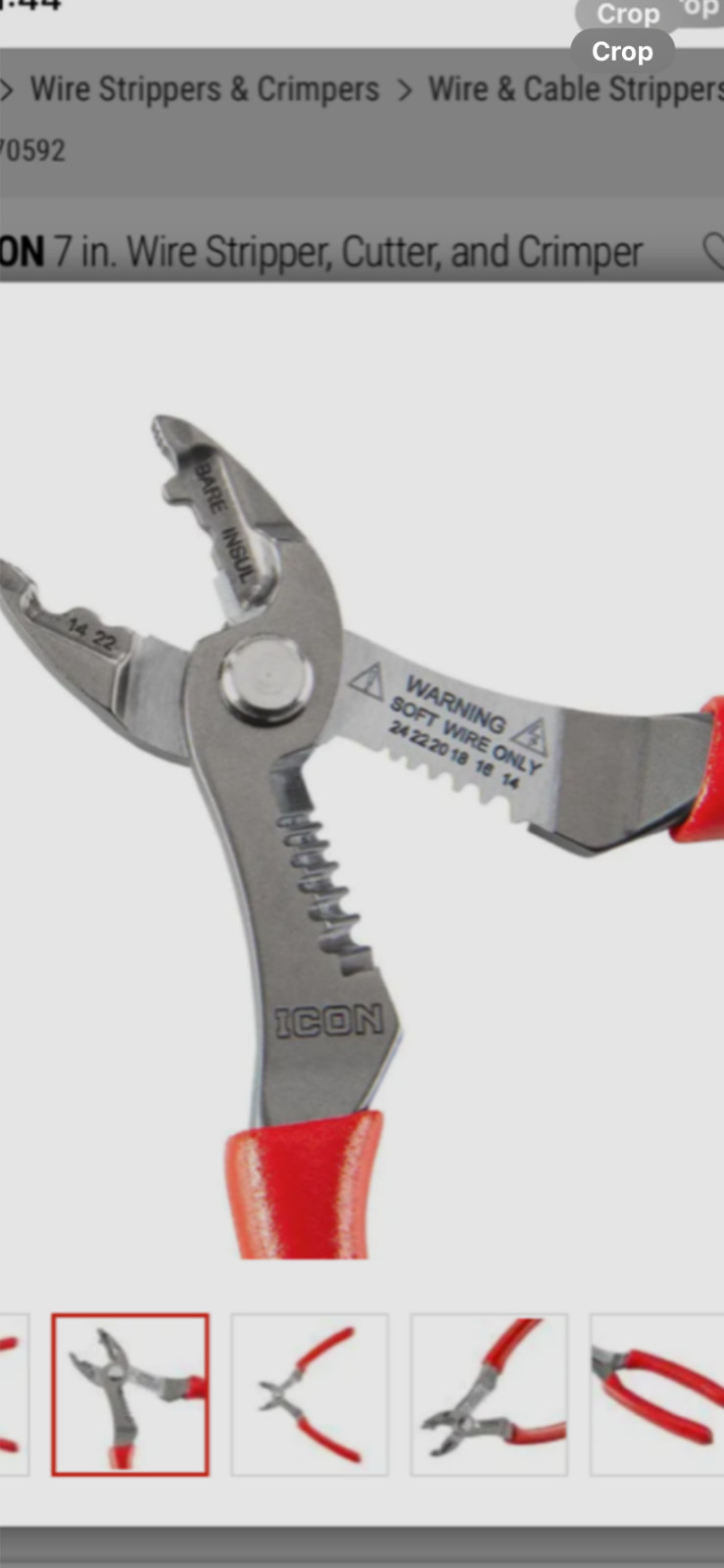NEW! Icon 7 Inch Wire Stripper, Cutter, and Crimper PWCC-7
