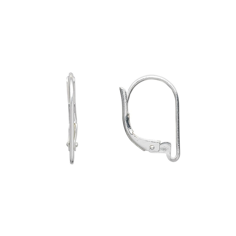 10 Open 1/2 Loop Silver Plated Leverback Ear Hooks Earring Findings