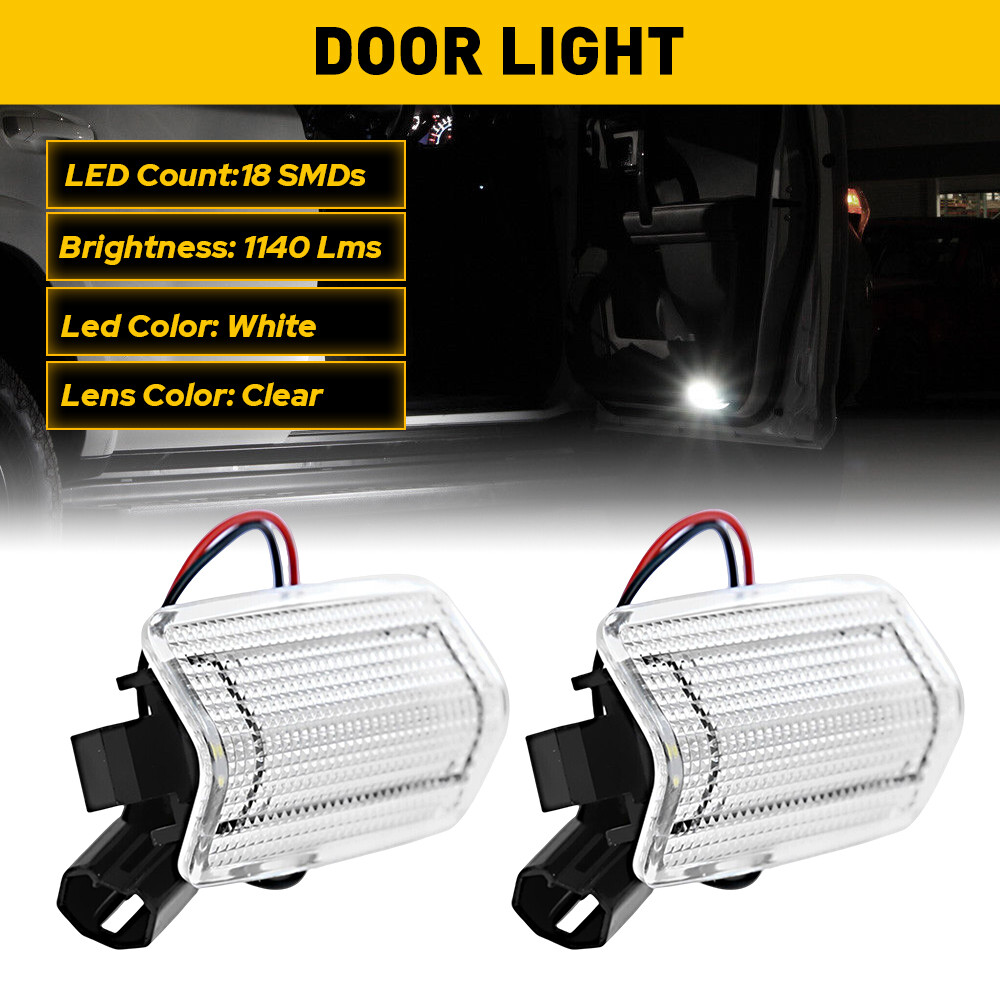 2X LED Door Courtesy Light Lamp White For 2008-2022 Toyota Camry Avalon Sequoia