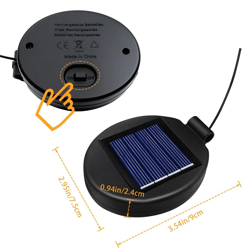 4 Pack Replacement Solar Panel for Outdoor Lights, Panel-4 Pack, Black