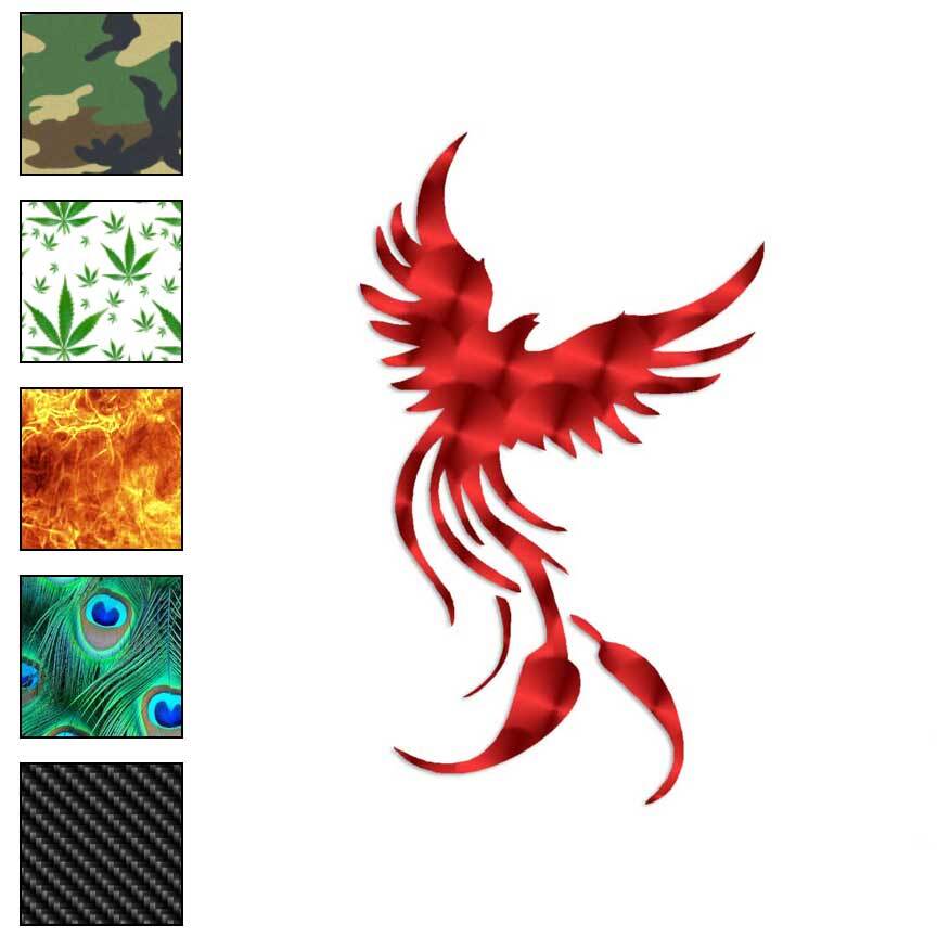 Phoenix Bird Art, Vinyl Decal Sticker, 40 Patterns & 3 Sizes, #629