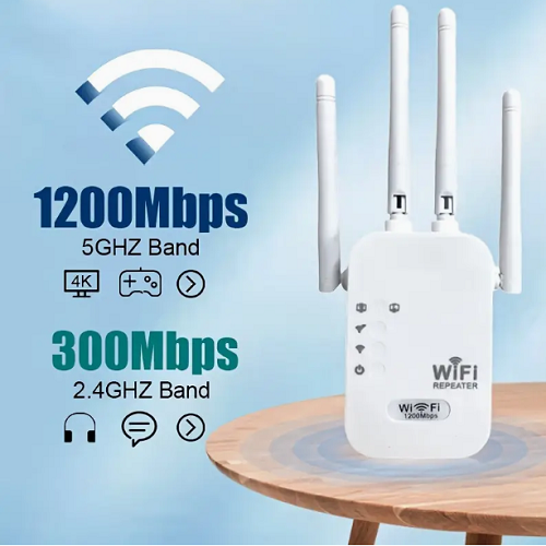 1200Mbps WiFi Range Extender Repeater Wireless Amplifier Router Signal Booster
