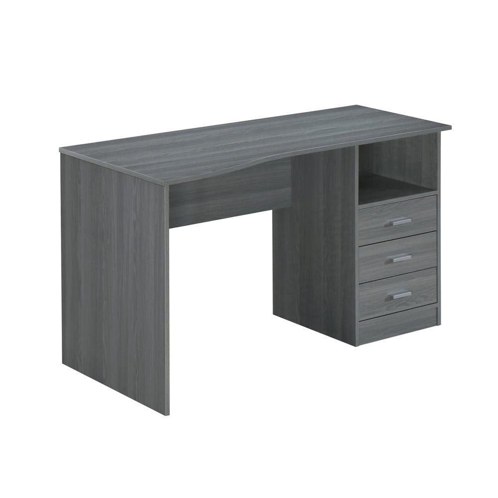 Classic Computer Desk with Multiple Drawers, Grey