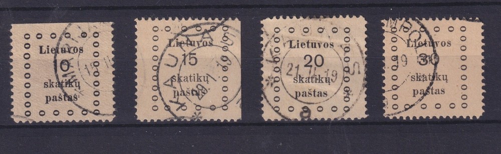 LITHUANIA. 1919. MI 9-12. USED