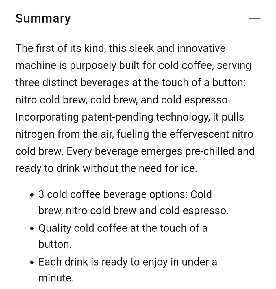 Cumulus Cold Brew Nitro Espresso Coffee Machine Maker