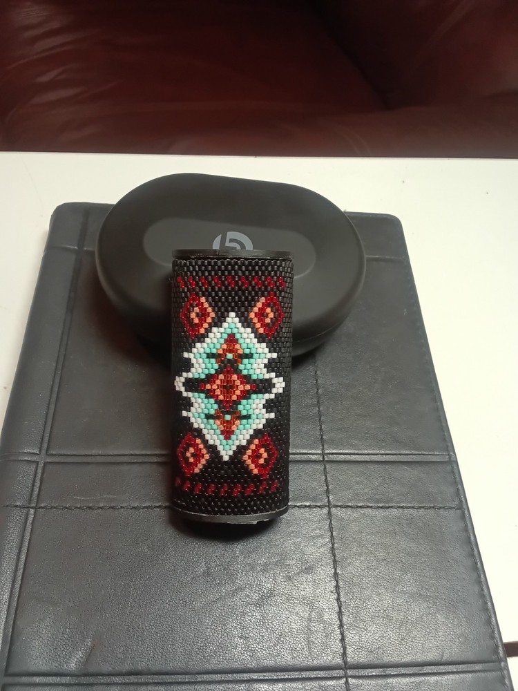 Beaded Lighter Case Diamond Aztec