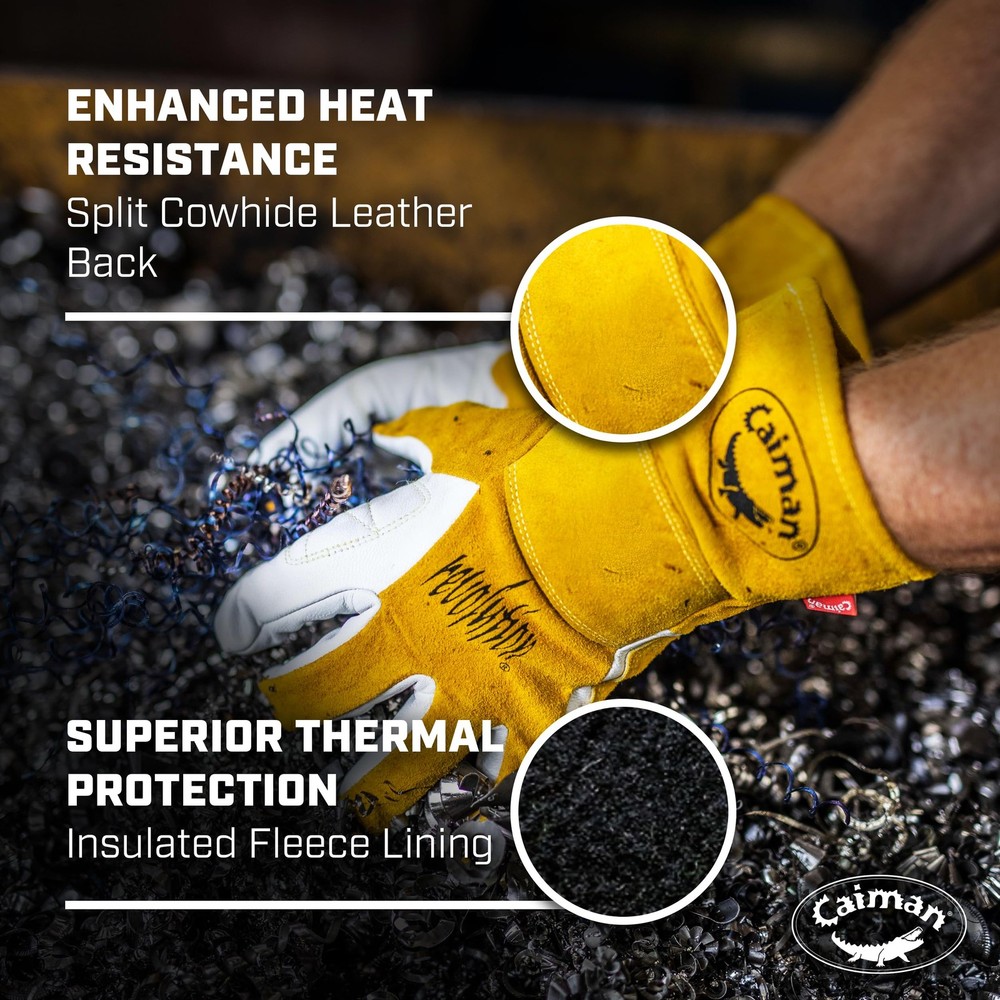 Premium Goat Grain TIG/Multi-Task Welding Gloves, Split Cowhide Back, 4-Inch ...