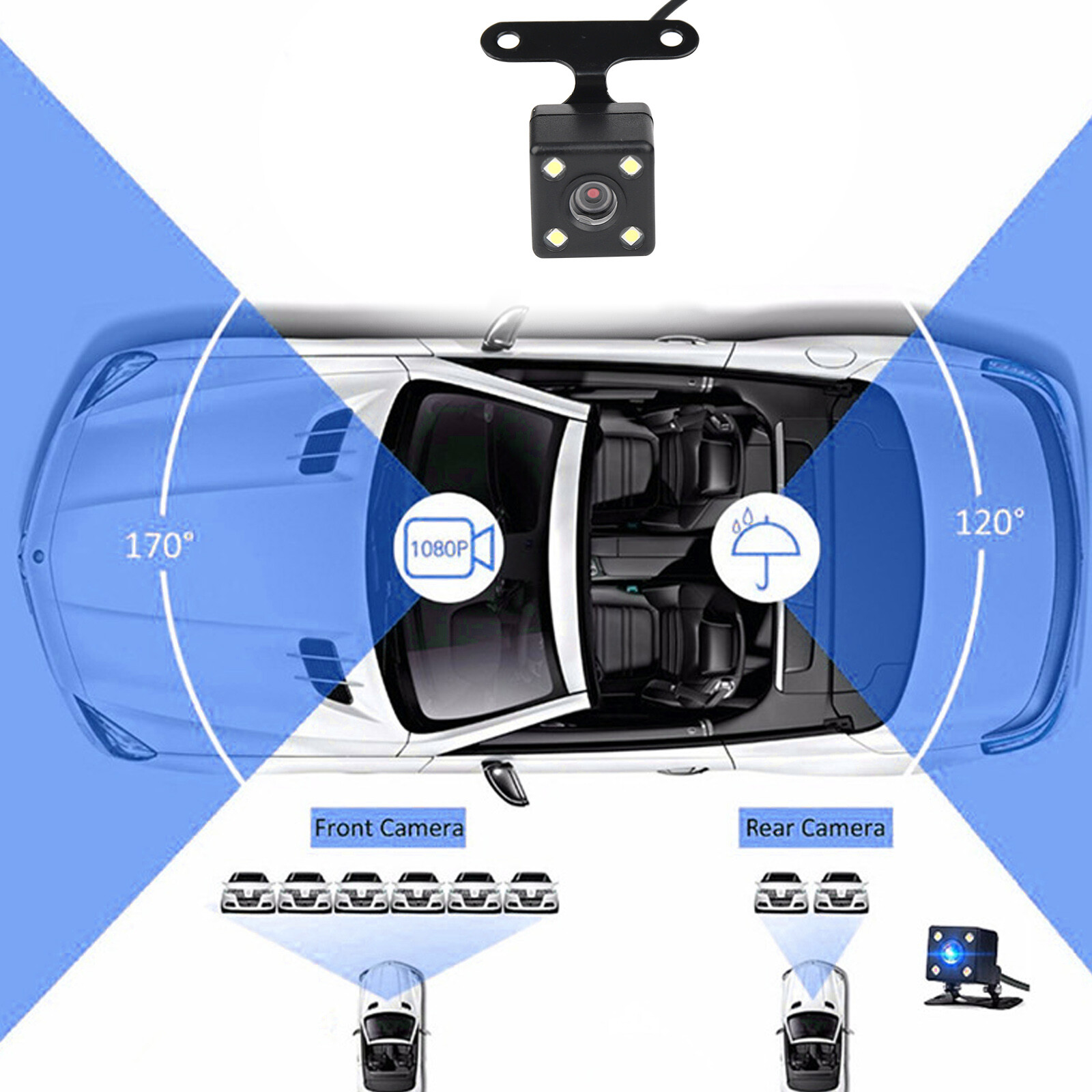 4" 1080P Screen Dash Cam Dual Lens Car DVR Recorder Front and Rear Camera