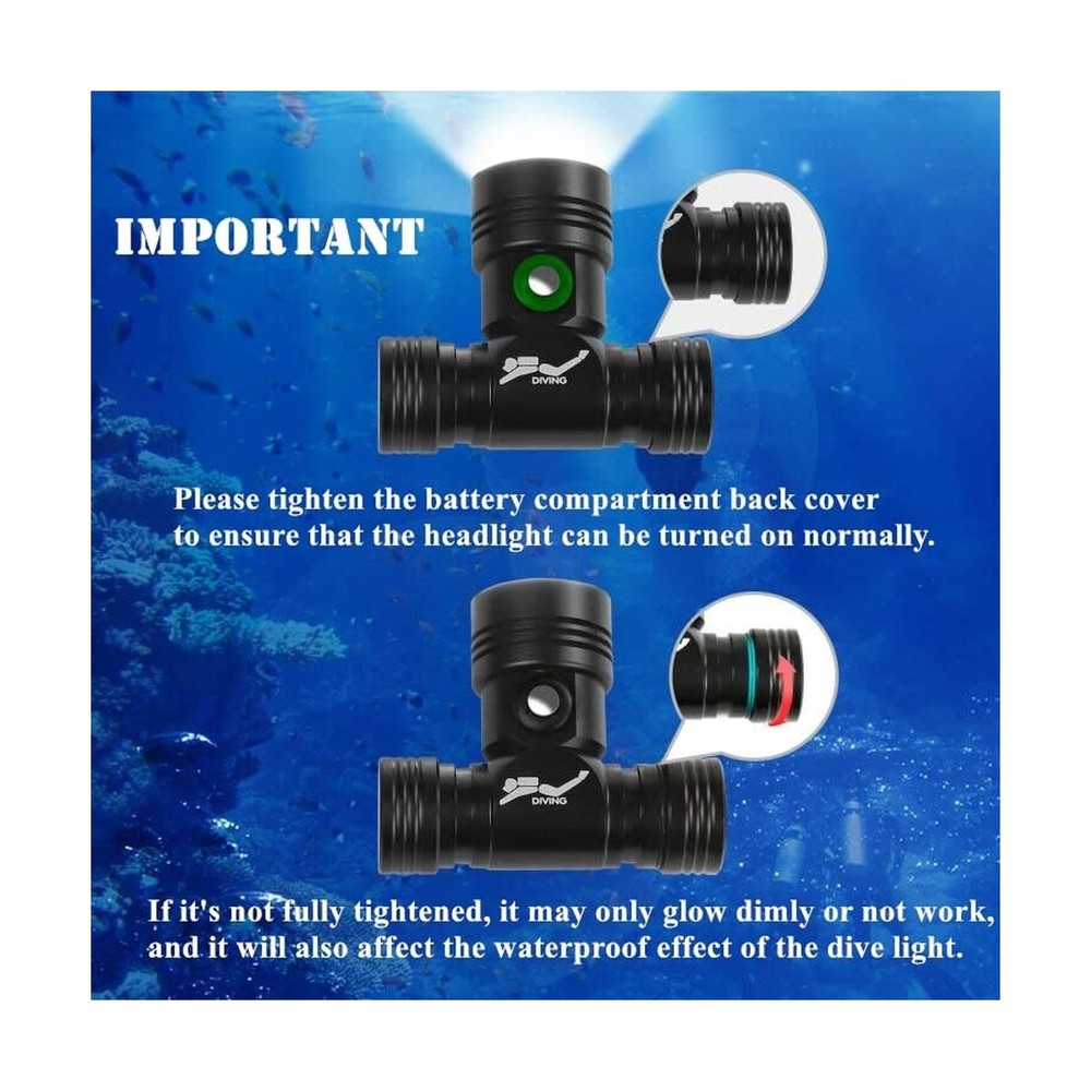 WINDFIRE Diving Headlamp, Super Bright Scuba Dive Flashlight, Underwater 60M,...