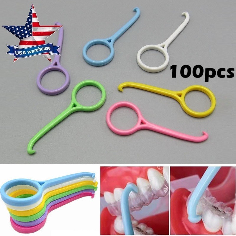 100x Dental Orthodontic Aligner Remover Tools Invisible Braces Take Off Hooks