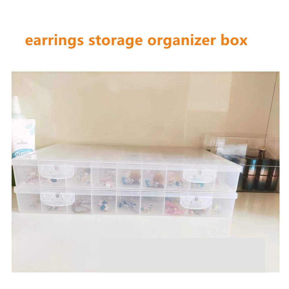Feadily 1PCS 36 Grids Large Plastic Organizer Box with 36Grids, white