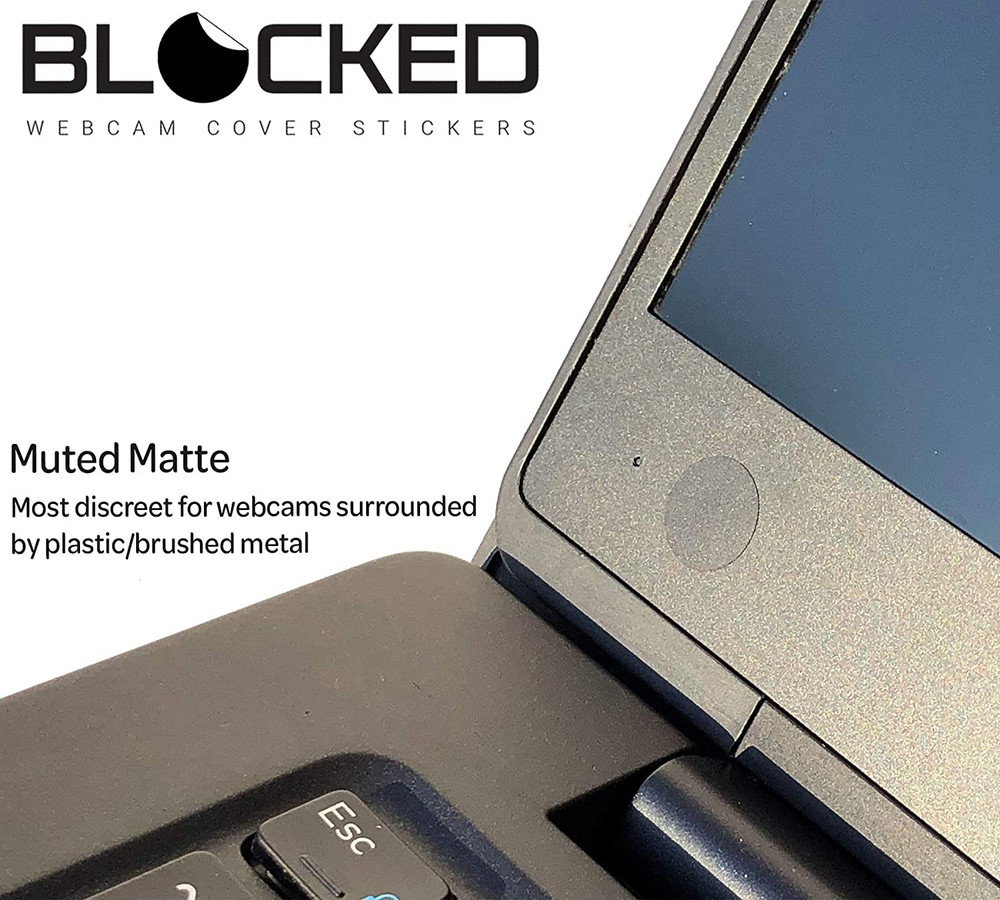 BLOCKED Original Vinyl Webcam Cover Stickers | 57 Restickable & Stackable Privac