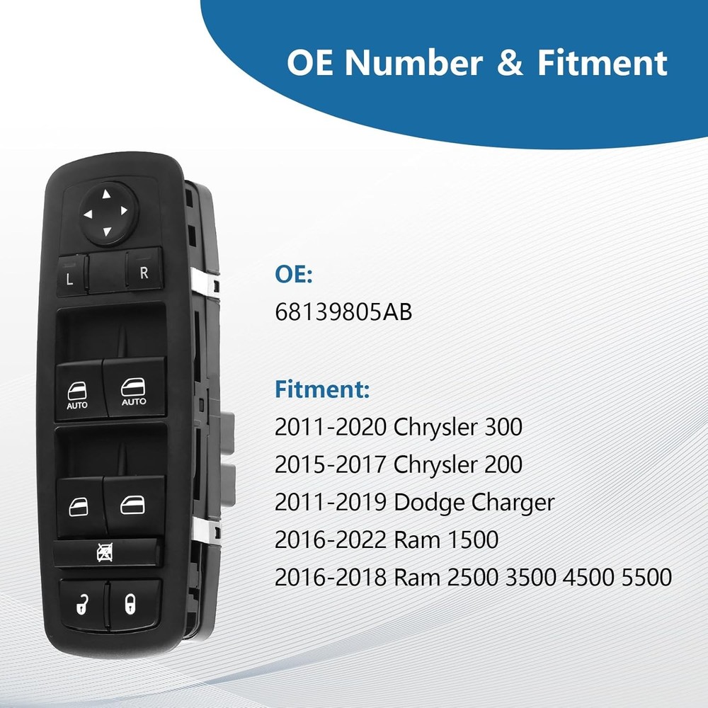 Master Power Window Control Switch Front Driver Side Compatible with2015-2017...