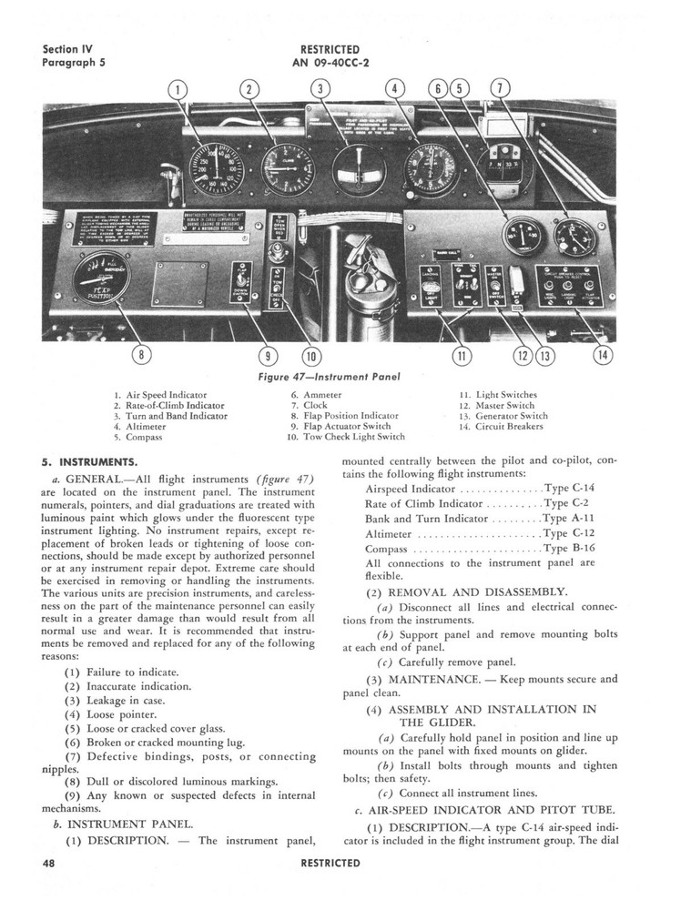 CD-R 10 MANUALS PDF CD-15A GLIDER WWII E&M, STRUCTURAL, INSTRUMENTS ARMY