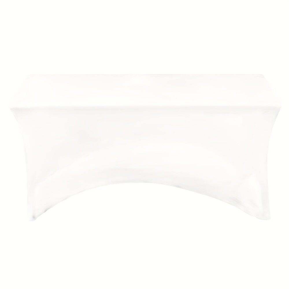 6FT Spandex Tablecloth | Rectangular Patio Table Cover for Event, parites White