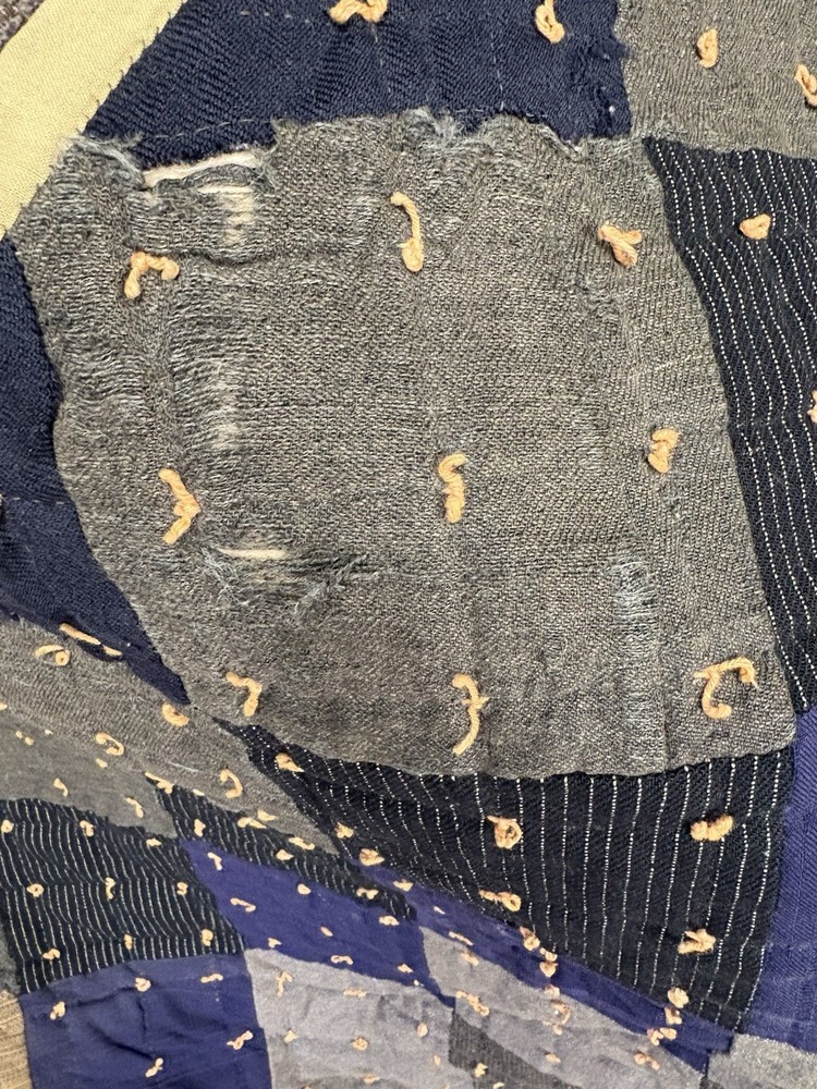 Antique Quilt Handmade 70 X 71 Patchwork Diamond Design Rustic