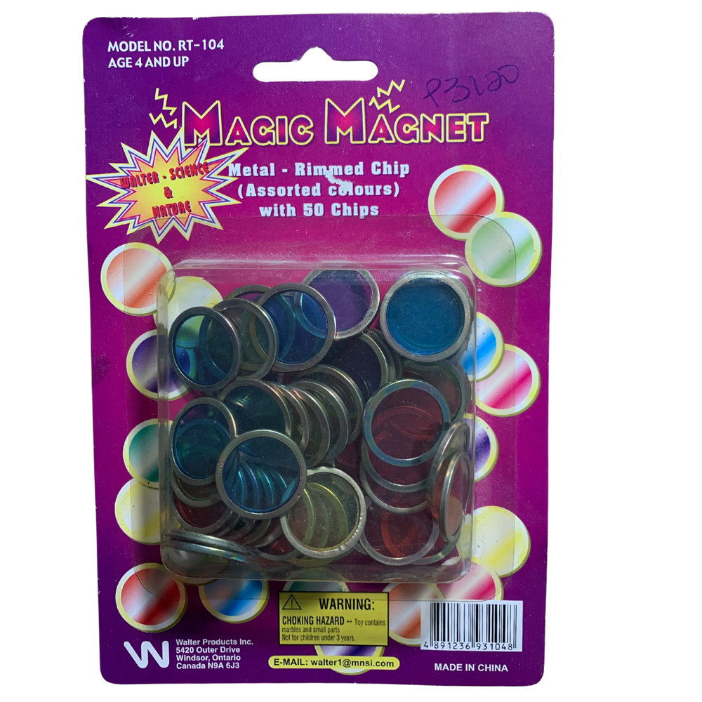 Magic Magnet Metal Rimmed Chips, Assorted Colors, 50ct