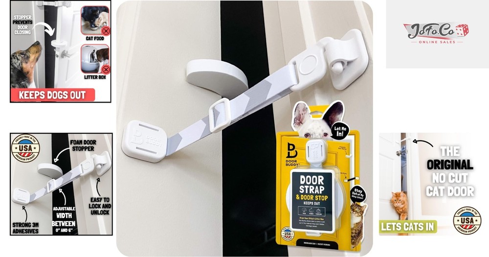 Effortless Cat Door Solution: Dog Proof Latch & Stopper - Quick Install (Gray)