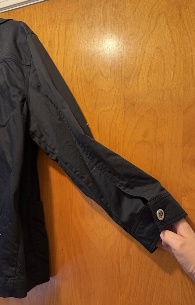 Black Utility Jacket with Front Pockets - Women's Lightweight EUC
