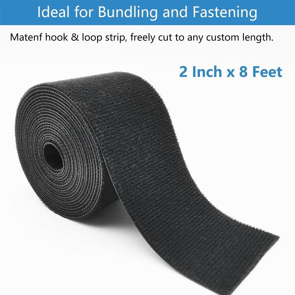 Double-Sided Hook and Loop Straps, Self-Gripping, 2 Inch Wide, Cut to Length