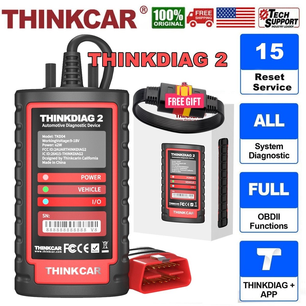 Thinkdiag 2 All System Bluetooth OBD2 Scanner Car Diagnostic Tool Key ECU Coding