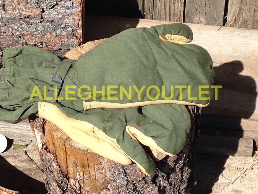 USGI Cold Weather Mitten Shell Gloves w Trigger Finger Inserts OD MEDIUM MINT