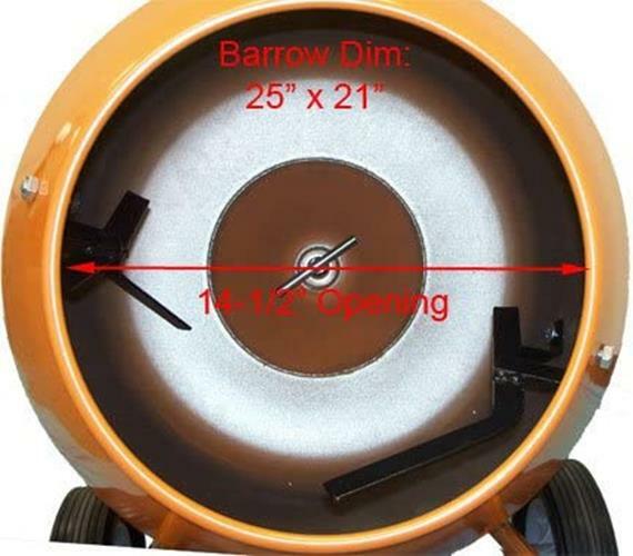 Portable 1/2HP 5 Cu. Ft. Horizontal Low Wheel Barrow Cement Mixer Mortar Stucco